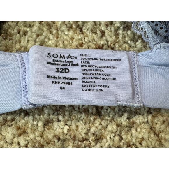 SOMA BRA - size 32 D, No Underwire, soft cup, light blue - Picture 4 of 5